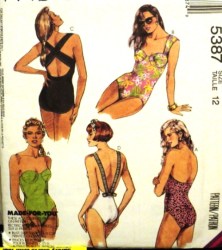 5387 GLAMOR STRETCH 1 PC SWIMSUITS STRAPS OR NOT PATTERN 12 A-D